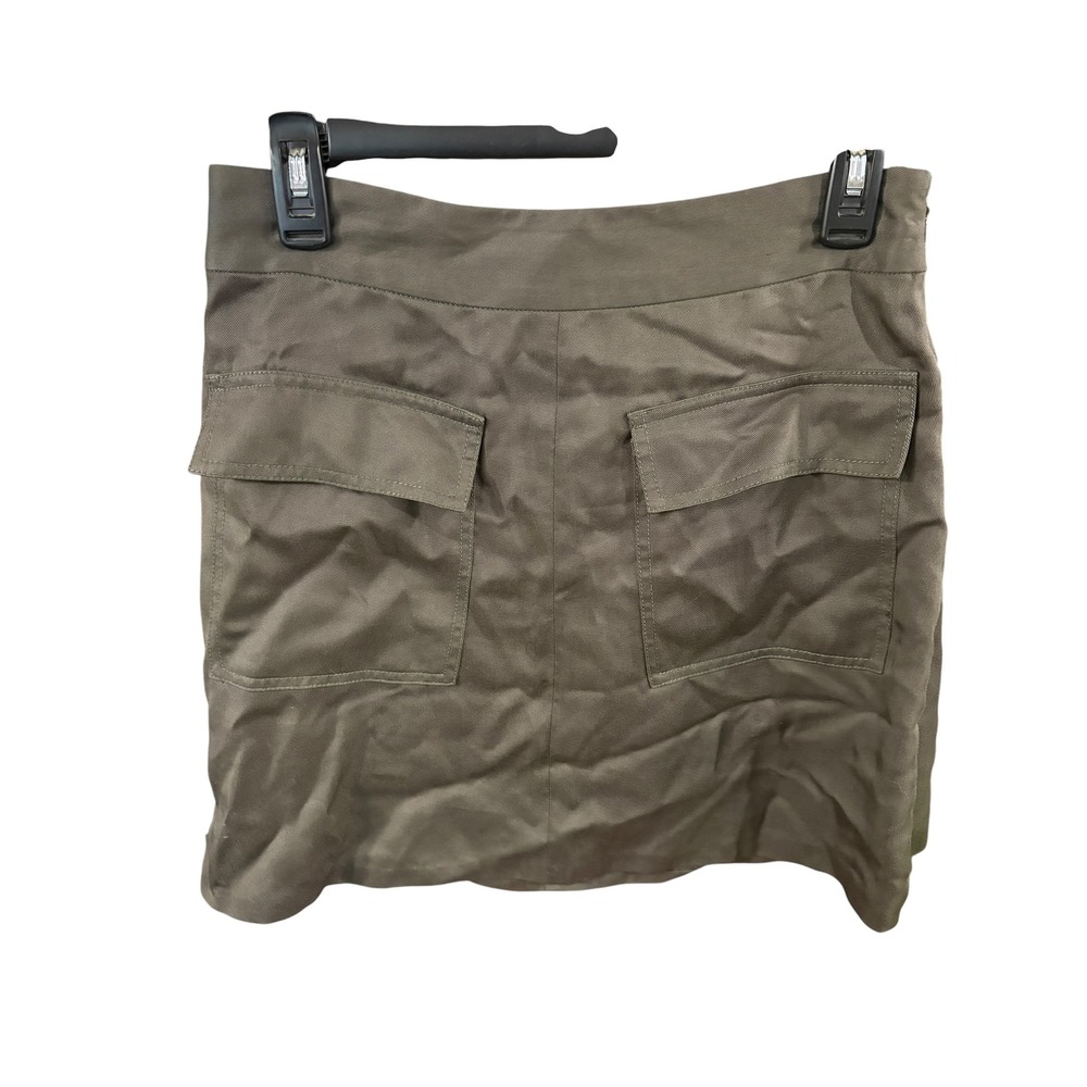 1.STATE Womens Olive Green Cargo Mini Skirt Twill Utility Flap Pockets Size S - Picture 1 of 3